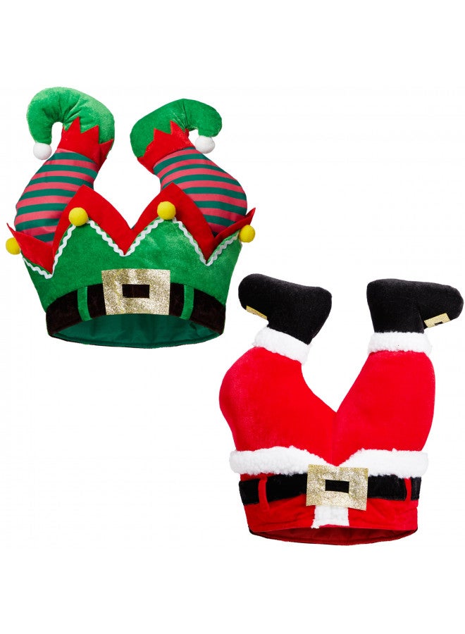 JOYIN JOYIN 2PCS Christmas Santa and Elf Pants Hats for Funny Hilarious and Festive Christmas Party Hat Dress Up Celebrations, Winter Party Favor, Christmas Decorations, Costume Accessories - Image 2