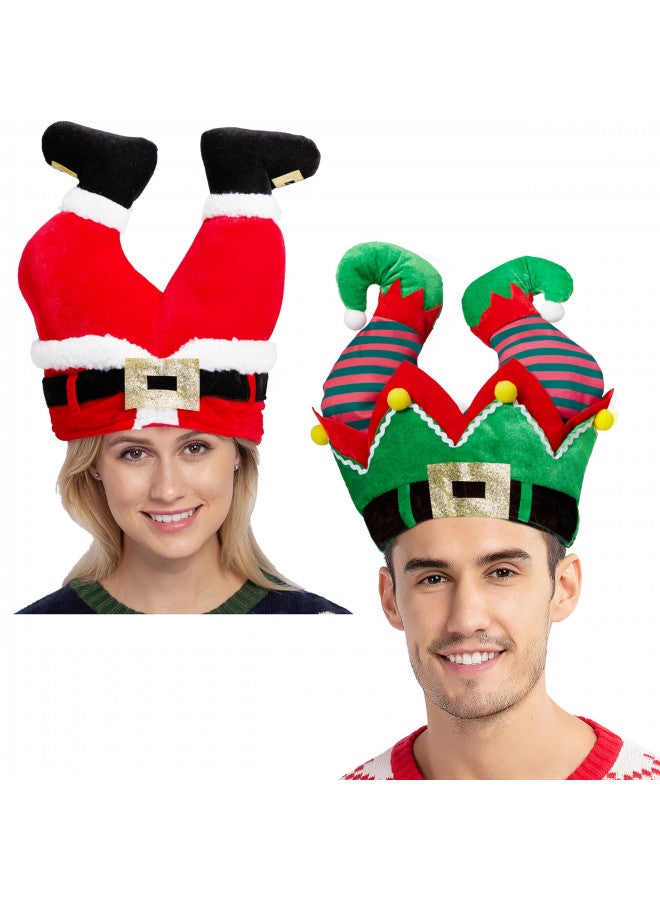 JOYIN JOYIN 2PCS Christmas Santa and Elf Pants Hats for Funny Hilarious and Festive Christmas Party Hat Dress Up Celebrations, Winter Party Favor, Christmas Decorations, Costume Accessories - Image 1