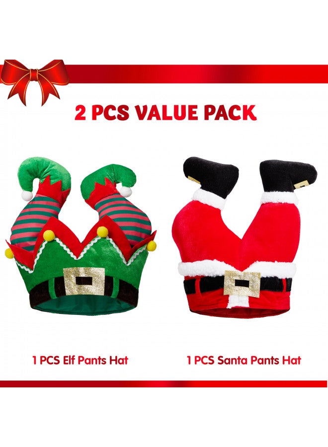 JOYIN JOYIN 2PCS Christmas Santa and Elf Pants Hats for Funny Hilarious and Festive Christmas Party Hat Dress Up Celebrations, Winter Party Favor, Christmas Decorations, Costume Accessories - Image 3