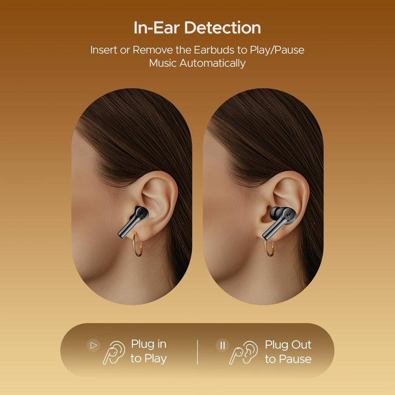 boAt Airdopes Supreme w/ 4 Mics AI ENx Tech, 50 HRS Playback,Multi Point Connectivity Bluetooth (Classic Black, True Wireless) - Image 4