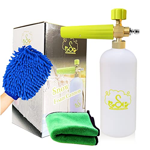 ESP EXTRA-SENSORY PERCEPTION ESP Foam Cannon Snow Foam Lance Pressure Power Jet Washer Quick Release Adjustable Nozzle with 1 Liter Bottle Washing Mitts 1 Towel - Image 1