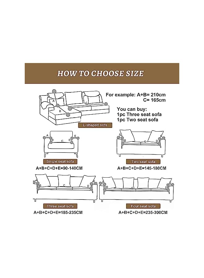 The Bros غطاء أريكة قابل للتمدد، قماش مرن مطبوع موضة مقاوم للماء لكرسي بذراعين أريكة محبة لغرفة المعيشة مع غطاء وسادة واحد (بيج، مقعدين، 57" - 72") - Image 4