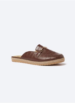 Slipper Circled Crocodile Accessories Leather Flat
