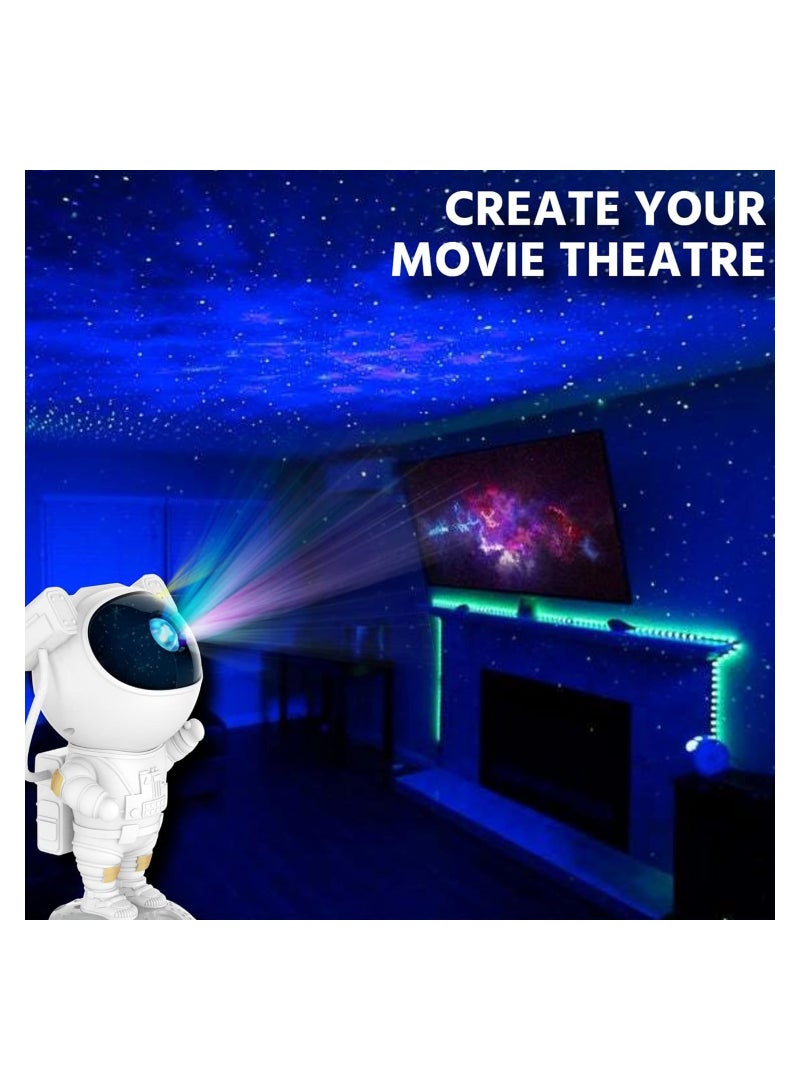 جهاز عرض ضوء رائد الفضاء للبالغين والأطفال مع جهاز تحكم عن بعد ومؤقت تلقائي 360° جهاز عرض أسترو ألان مع 7 تأثيرات سحابية مجرية، مصباح أسترو، جهاز عرض مجري لغرفة النوم، الألعاب والحفلات - Image 4