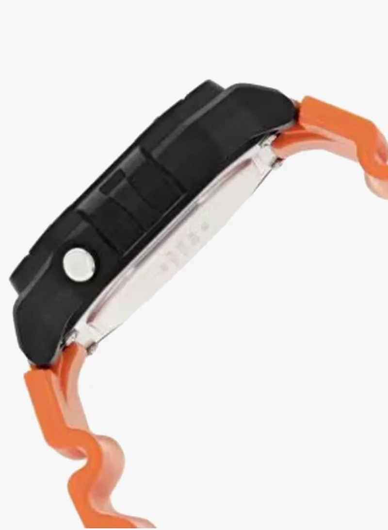 Casio Men's Digital Display Watch With Orange Resin Strap - W-218H-4B2