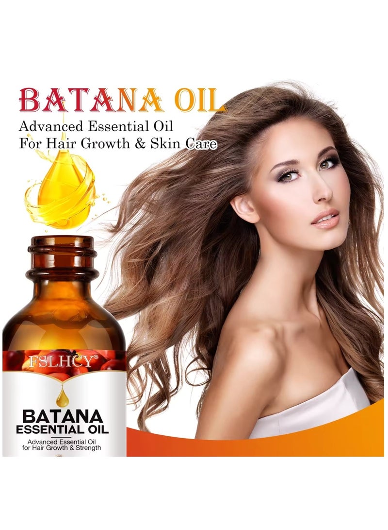 FSLHCY 60ml Natural Batana Essential Oil for Hair Care Hair Conditioner Oil for Thin Hair Repair Damaged Hair Nourishes Thin Hair Scalp Skin and Loss Hair Growth Fit for All Hair Types Raw Batana Oil - Image 5