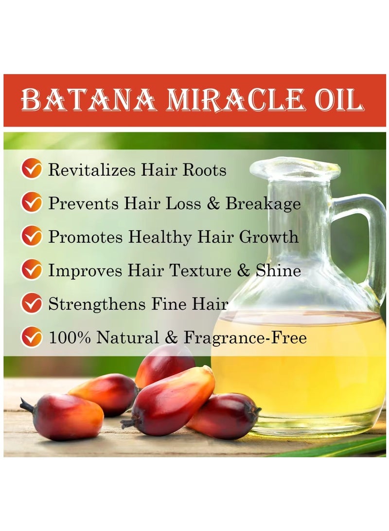 FSLHCY 60ml Natural Batana Essential Oil for Hair Care Hair Conditioner Oil for Thin Hair Repair Damaged Hair Nourishes Thin Hair Scalp Skin and Loss Hair Growth Fit for All Hair Types Raw Batana Oil - Image 2