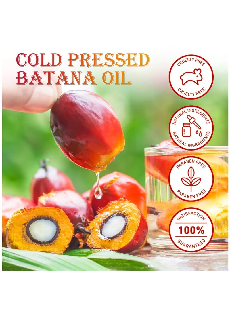 FSLHCY 60ml Natural Batana Essential Oil for Hair Care Hair Conditioner Oil for Thin Hair Repair Damaged Hair Nourishes Thin Hair Scalp Skin and Loss Hair Growth Fit for All Hair Types Raw Batana Oil - Image 4