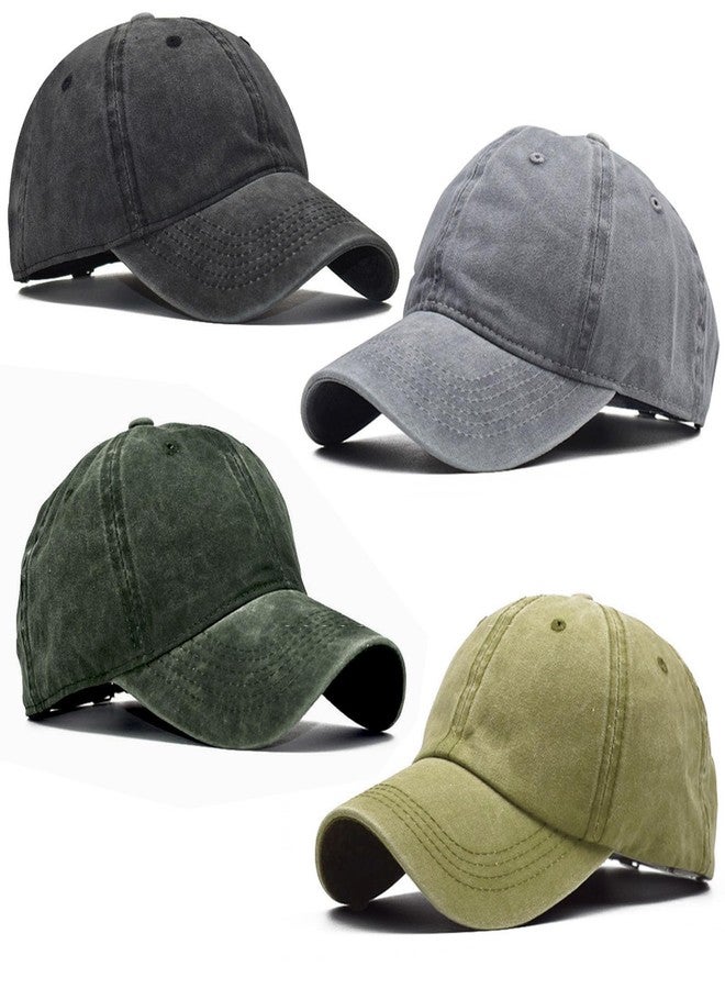Beieverluck 4 Pieces Toddler Baseball Hats Kid Baseball Cap Washed Cotton Adjustable Toddler Cap for Boys Girls (Color 6) - Image 1