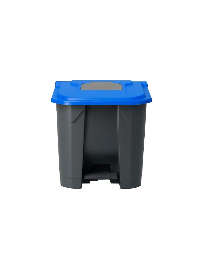 بلانيت سلة قمامة ببدّال قدم مع غطاء صندوق نفايات بلاستيكي متين، تحكّم بالروائح وتشغيل بدون لمس للمطبخ والمكتب والحمام | حجم كبير(Liter 30, ازرق) - Image 1