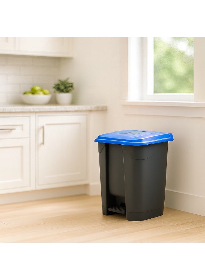 بلانيت سلة قمامة ببدّال قدم مع غطاء صندوق نفايات بلاستيكي متين، تحكّم بالروائح وتشغيل بدون لمس للمطبخ والمكتب والحمام | حجم كبير(Liter 30, ازرق) - Image 3