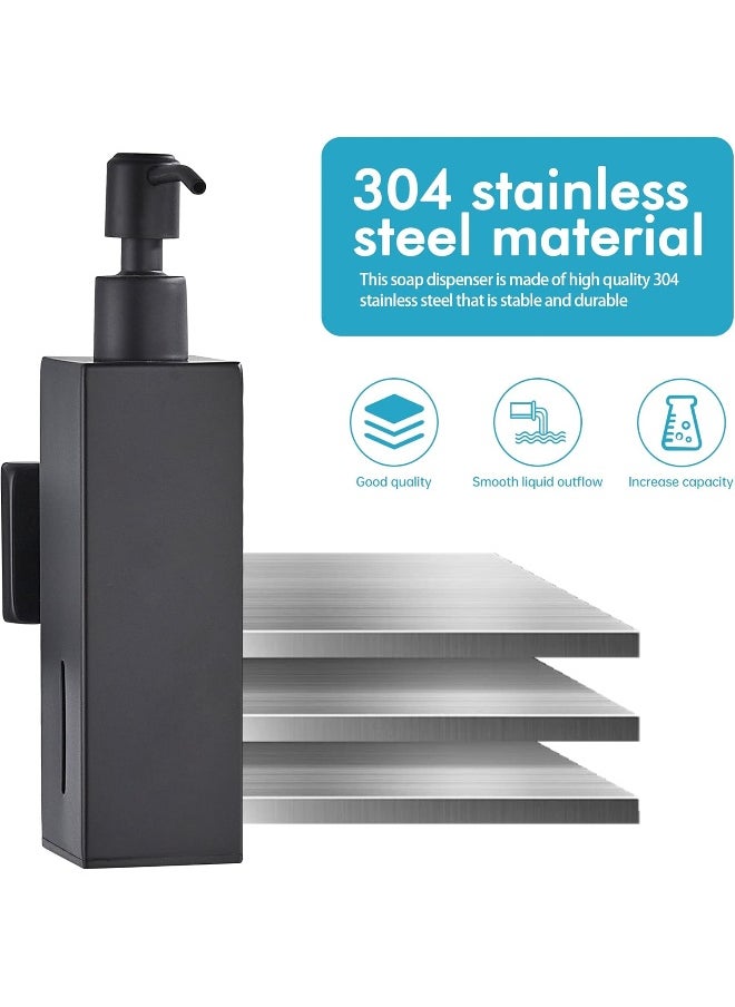 BRIMIX BRIMIX Wall Mounted Soap Dispenser Stainless Steel 304 Hand Wash Liquid Soap Dispenser (Black)  - Image 2
