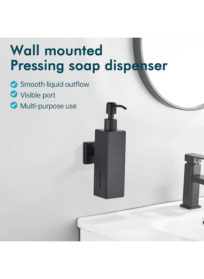 BRIMIX BRIMIX Wall Mounted Soap Dispenser Stainless Steel 304 Hand Wash Liquid Soap Dispenser (Black)  - Image 5