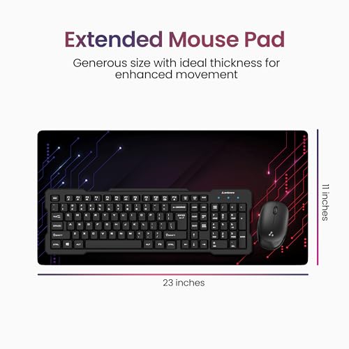 Ambrane Desk Mat 23 x 11 inches for Gaming Mouse Pad, Computer Laptop, Keyboard Mouse Pad, Notebook, MacBook, for Office & Home with Stitched Edges, Non-Slip Rubber Base, Waterproof Surface - Image 2