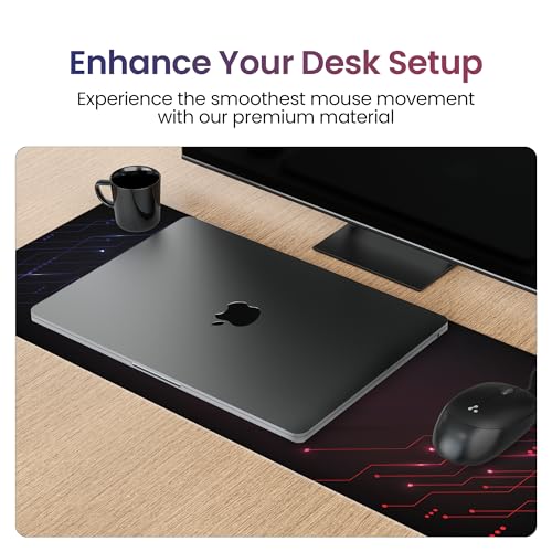 Ambrane Desk Mat 23 x 11 inches for Gaming Mouse Pad, Computer Laptop, Keyboard Mouse Pad, Notebook, MacBook, for Office & Home with Stitched Edges, Non-Slip Rubber Base, Waterproof Surface - Image 5