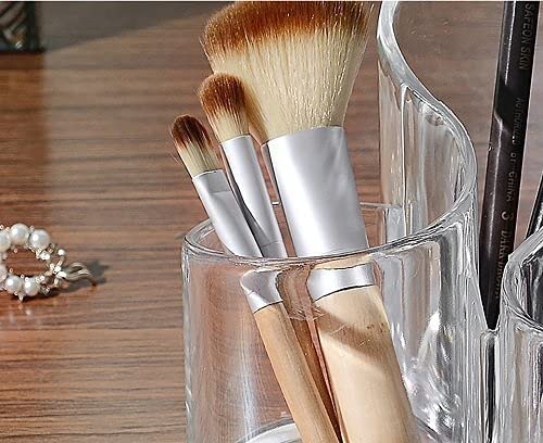 HOMAVA منظم مستحضرات التجميل الأكريليكي HOMAVA ذو 3 أقسام - حامل لتخزين فرش المكياج/أحمر الشفاه/الأقلام/مشط الشعر والمجوهرات - Image 5