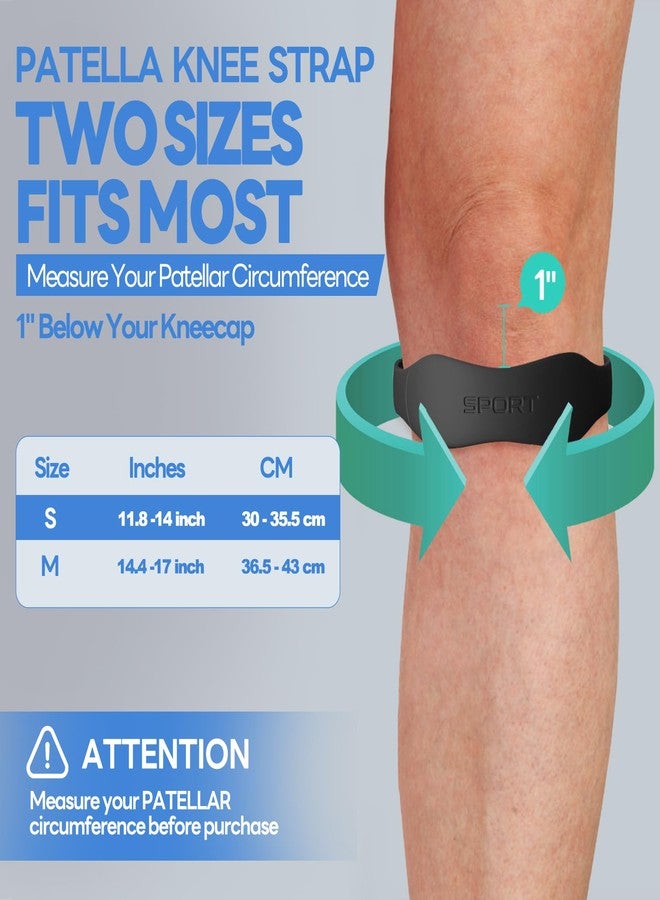 CJing Silicone Knee Patellar Tendon Support Strap - 2 Pack Patella Band for Tendonitis Jumpers Pain Relief - Knee Brace for Men & Women - Knee Band Stabilizer for Running Sports Basketball Hiking (Black, Small) - Image 4