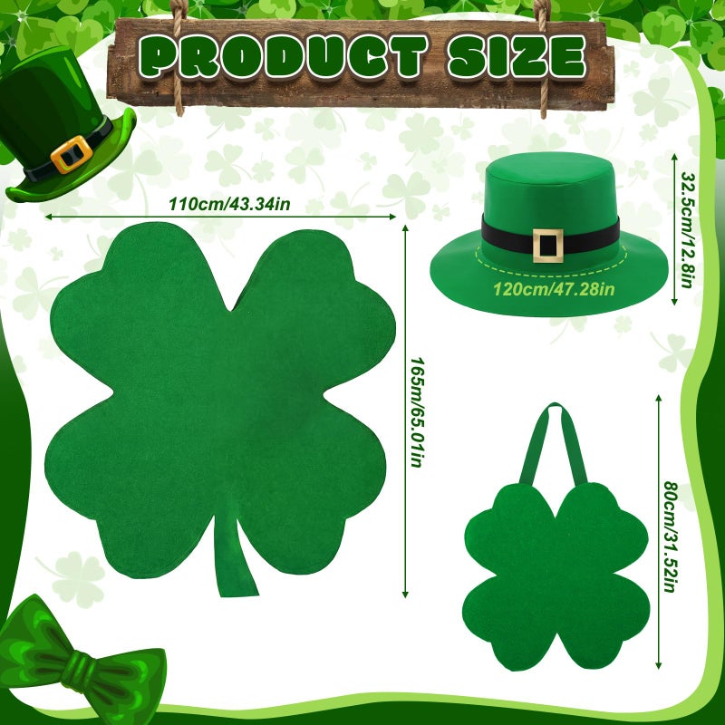 Chicingyou 3 Pcs 12 ft Skeleton Clothes Accessories Including Hat and Cloth with Basket for 12 ft Skeleton Outfit Dress(3 Pcs,St. Patrick's Day) - Image 2