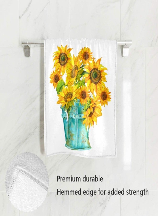 Vdsrup Sunflowers Hand Towels Sunflower Florals Towel Spring Summer Autumn Soft Kitchen Tea Towels Dish Washcloths Thin Guest Face Towel Portable Bath Decorations Housewarming Gifts 16 X 30 in - Image 2