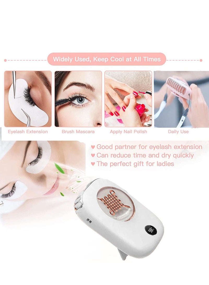 Mini Hanging Neck Fan Portable Eyelash Fan Necklace Fan with Adjustable Lanyard and Bracket USB Rechargeable Hands Free for Women Kids Girls Men Outdoor Travel Camping - Image 3