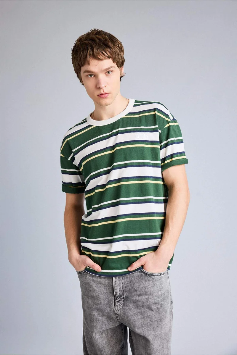 ديفاكتو Cotton Boxy Fit Printed T-Shirt