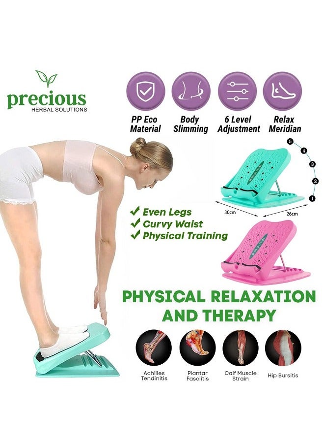 Generic Yoga Stretch Board, Leg Stretcher, Adjustable Anti-Slip - 8 Levels (Pink & Blue)  - Image 2