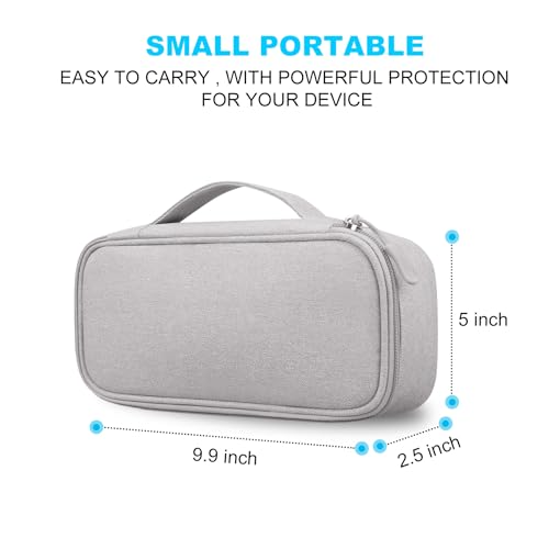 Lacdo Electronic Organizer Travel Cable Organizer Bag Pouch Tech Electronic Accessories Carry Case Portable Double Layers Charger Case for Cable, Cords, Charger, Earphone, Power Bank, Gray - Image 4