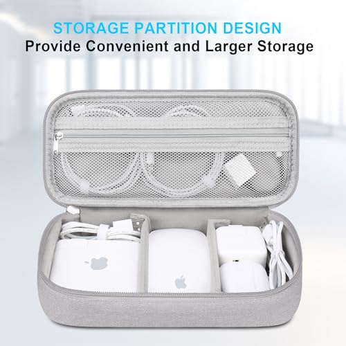 Lacdo Electronic Organizer Travel Cable Organizer Bag Pouch Tech Electronic Accessories Carry Case Portable Double Layers Charger Case for Cable, Cords, Charger, Earphone, Power Bank, Gray - Image 3