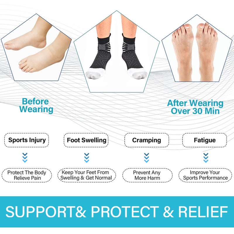 IRAMY Compression Ankle Support Running Socks Women Coolmax Wicking 3 Pairs Quarter Athletic Cushioned Plantar Fasciitis Socks - Image 3
