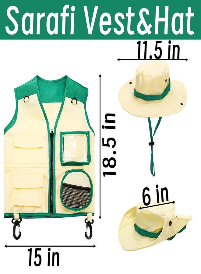 Coloch 24 Pieces Kids Outdoor Explorer Kit & Bug Catcher Kit, Bug Catching Kit with Vest, Hat, Organizing Bag, Butterfly Net, Compass and Bug Collectors - Image 3