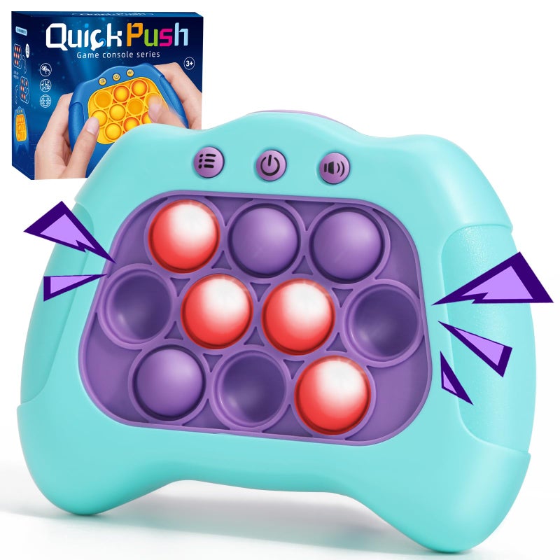 AOTIBO Fast Push Machine Light Up Fidget Toys for Kids Adults Handheld Game for Kids 312 Quick Push Bubble Stress Toy Sensory Toys Travel Games Xmas Birthday Gifts for Boys Girls Blue Purple - Image 4