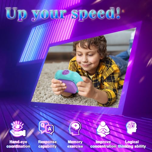 AOTIBO Fast Push Machine Light Up Fidget Toys for Kids Adults Handheld Game for Kids 312 Quick Push Bubble Stress Toy Sensory Toys Travel Games Xmas Birthday Gifts for Boys Girls Blue Purple - Image 5