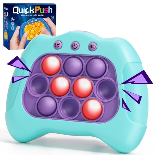 AOTIBO Fast Push Machine Light Up Fidget Toys for Kids Adults Handheld Game for Kids 312 Quick Push Bubble Stress Toy Sensory Toys Travel Games Xmas Birthday Gifts for Boys Girls Blue Purple - Image 1