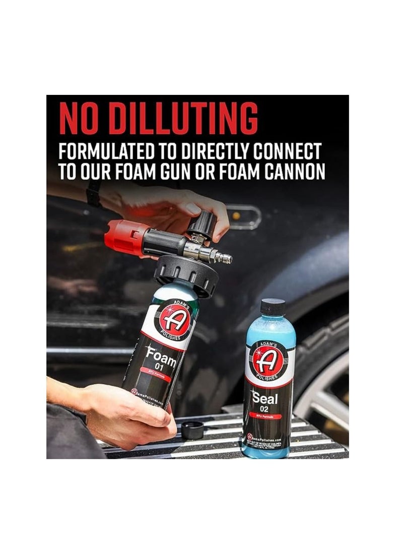 Adam's Polishes - Adam's Foam & Seal Car Wash Combo Kit - 2-Step RTU Car Wash Treatment - Cleanse & Seal High Gloss Finish - Car Wash Soap System Attaches Directly To Your Foam Cannon & Gun. - Image 1