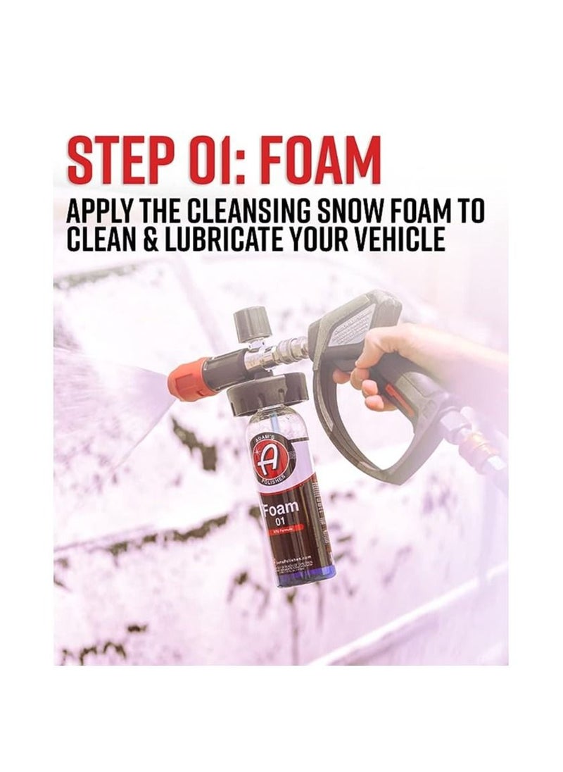 Adam's Polishes - Adam's Foam & Seal Car Wash Combo Kit - 2-Step RTU Car Wash Treatment - Cleanse & Seal High Gloss Finish - Car Wash Soap System Attaches Directly To Your Foam Cannon & Gun. - Image 1