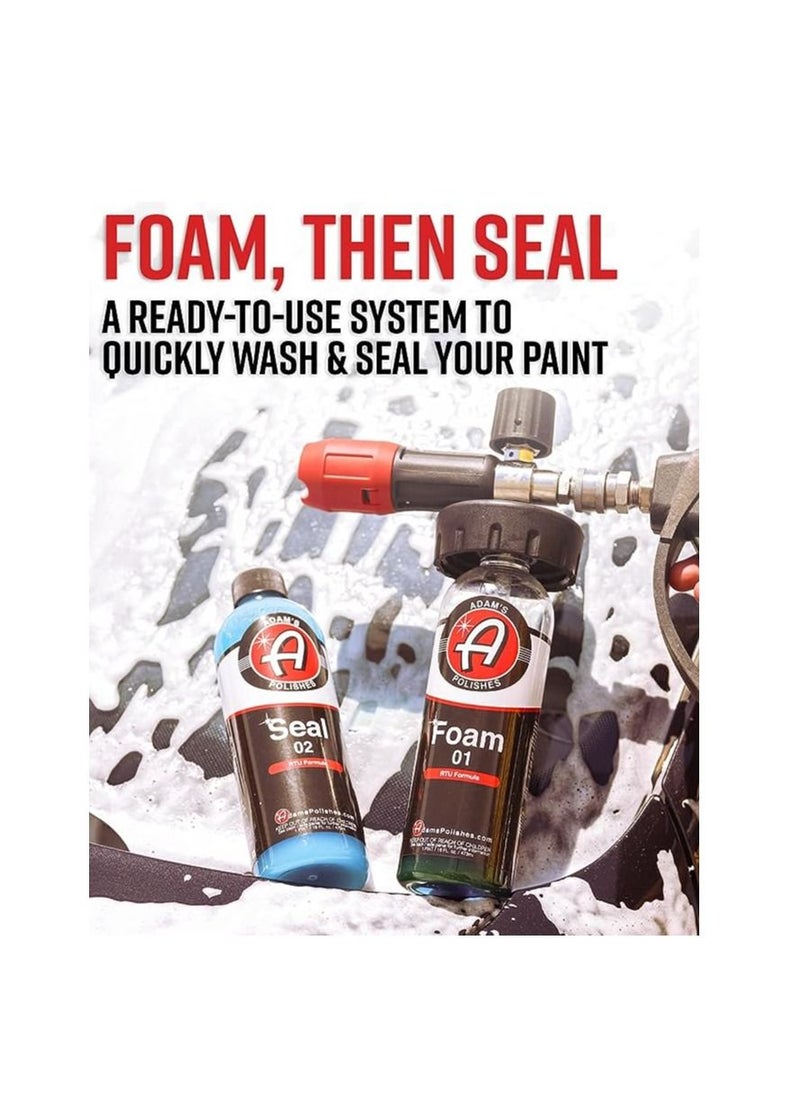 Adam's Polishes - Adam's Foam & Seal Car Wash Combo Kit - 2-Step RTU Car Wash Treatment - Cleanse & Seal High Gloss Finish - Car Wash Soap System Attaches Directly To Your Foam Cannon & Gun. - Image 1