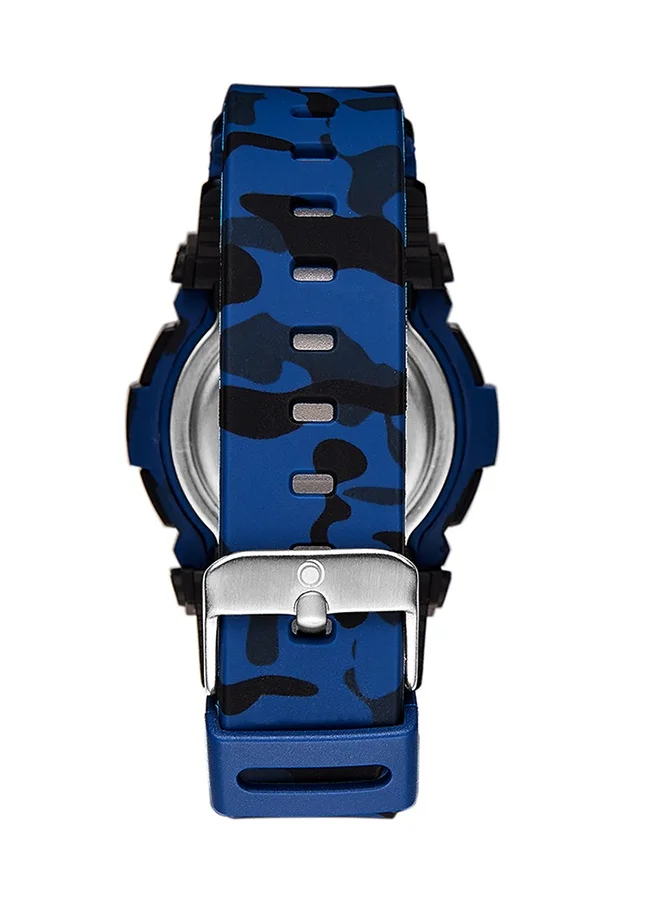 أسترو Astro Men's Watch, Digital Display and Polyurethane Strap - A21901-PPLL, Blue Camouflage