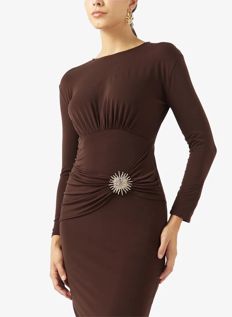 Ella  Shift Dress With Statement Buckle for Women | Best Price UAE