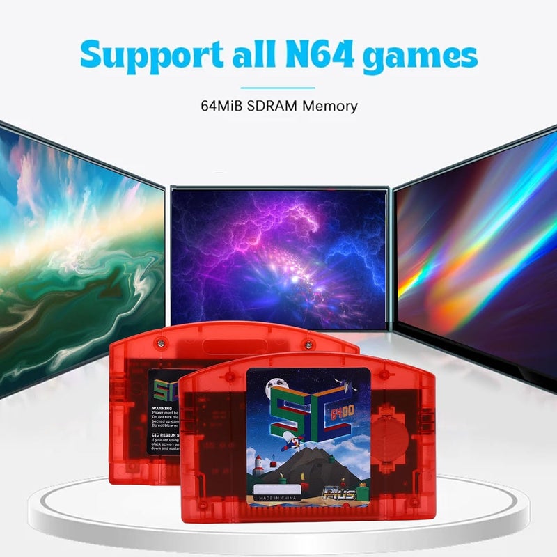 تصميم متكامل زوبسك مفتوح المصدر N64 فلاش كارت للـ64، خرطوشة ألعاب رجعية مع دعم ألعاب 64 ميجابايت، النسخ الاحتياطي التلقائي والحفظ السريع I/O، توسعة USB-C، لجهاز N64 (أحمر شفاف) - Image 3