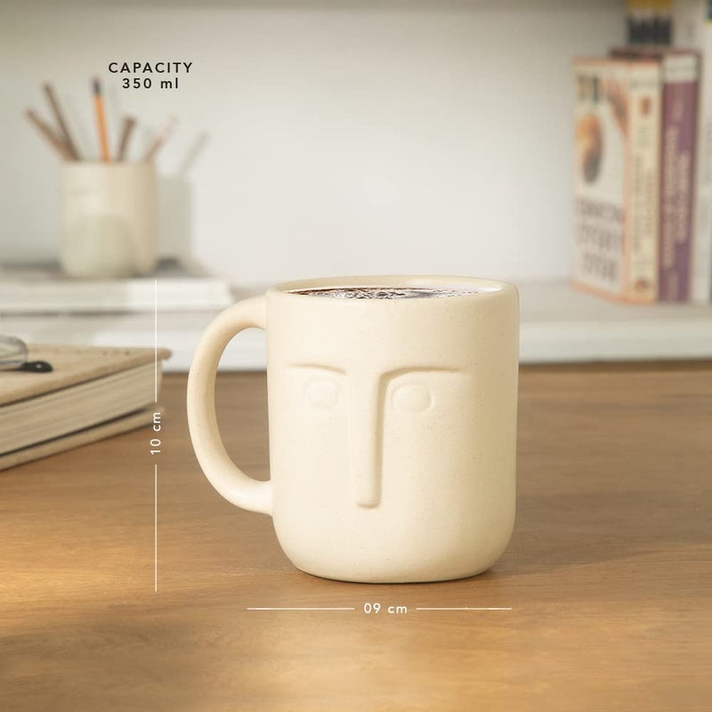 Ellementry Moai Ceramic Mug Set of 2 350 ml Each Stylish Ceramic Mug for Coffee Tea Milk Dishwasher Safe Trendy Everyday Use Coffee Cup for Office Home Travel Perfect for Birthday Gift - Image 5