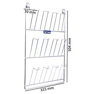 LEVON Stainless Steel Wall Mounting Glass Holder For Kitchen, Bars, Pubs | 12 Glass Storage Organizer - Size (315 X 70 X 504 mm) - Image 3