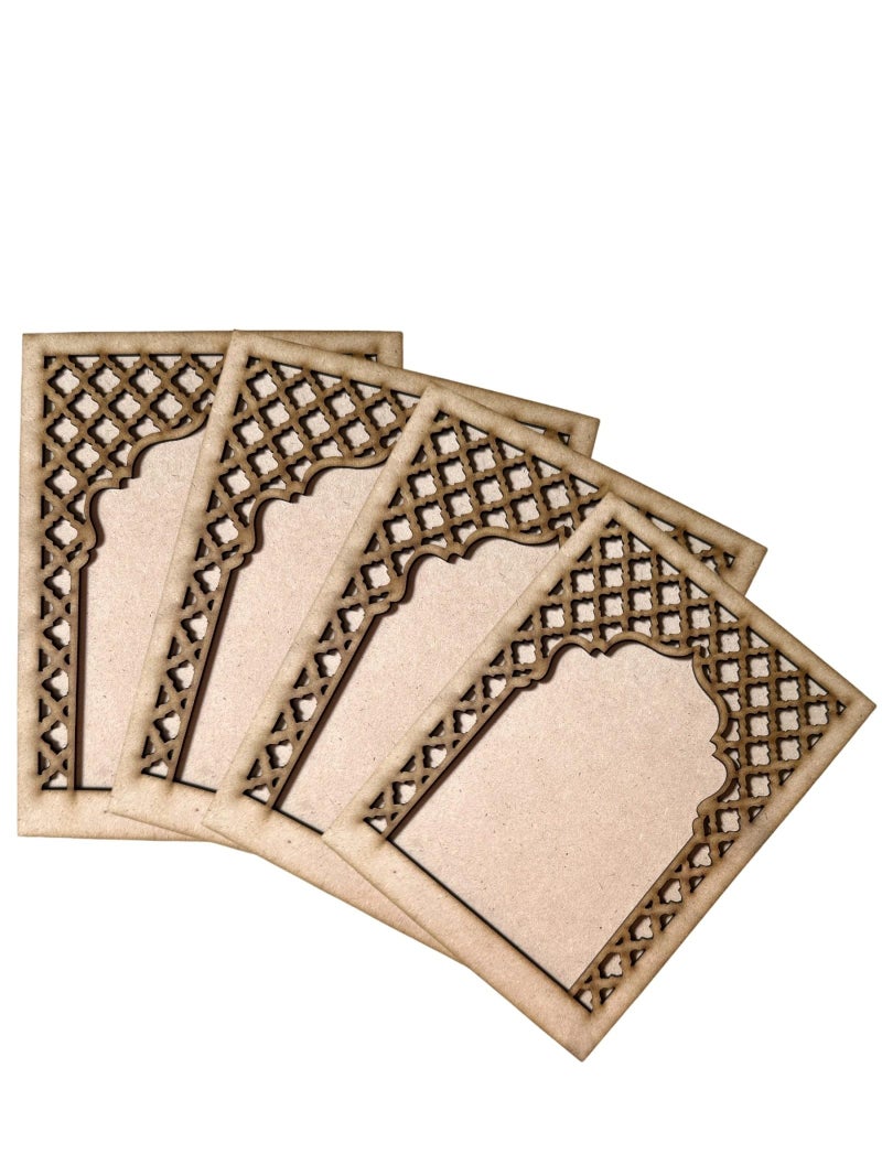 Haoser MDF Jharokha Cutouts Pack of 2 | 8x6 Inch Wooden Unfinished Wall Decor | MDF Jharokha Frames for Art and Craft, Home Decor, DIY Painting, - Image 5