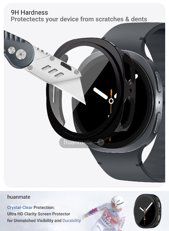 huanmate Samsung Galaxy Watch 8 40mm Smart Watch Case with Screen Protector – All-Round Protection, Crisp Display Clarity, Anti-Scratch & Smudge-Resistant, Durable Build, Easy Snap-On Design  - Image 3