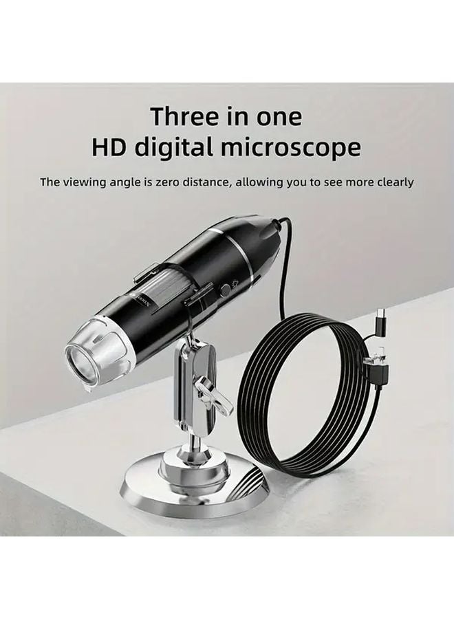1600X Digital Microscope Camera Black 3 in 1 Portable for Laptop Industrial Circuit Board Knitwear Testing - Image 3