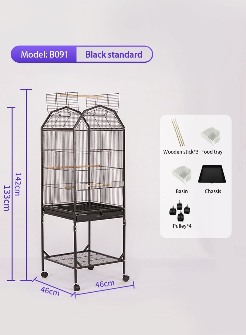 كيدل قفص الطيور بيت الطيور قفص الطيور الببغاء مع الوقوف المتداول للبعوجين اللعب - Image 4