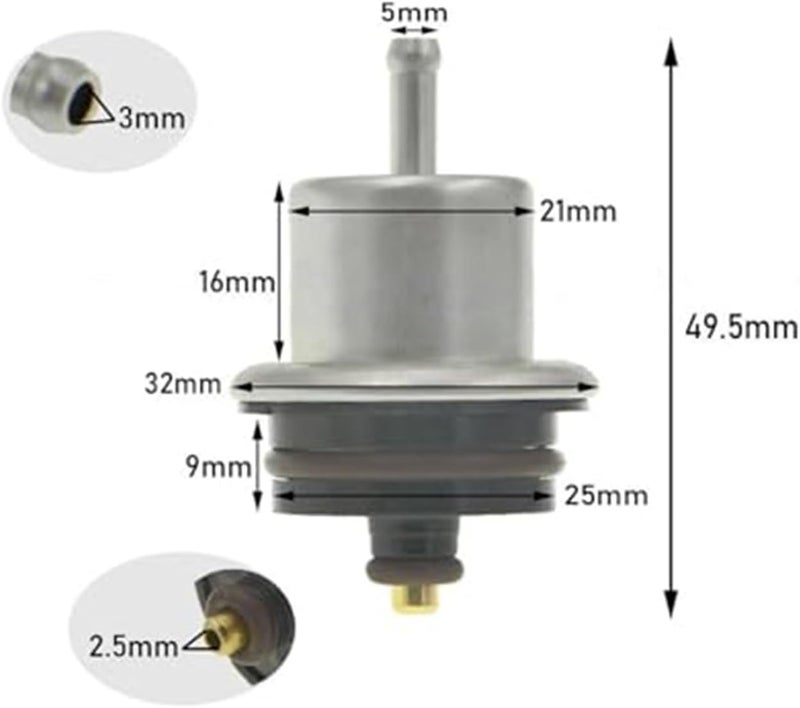 QASULER Fuel Pressure Regulator 3.0 Bar - Image 2