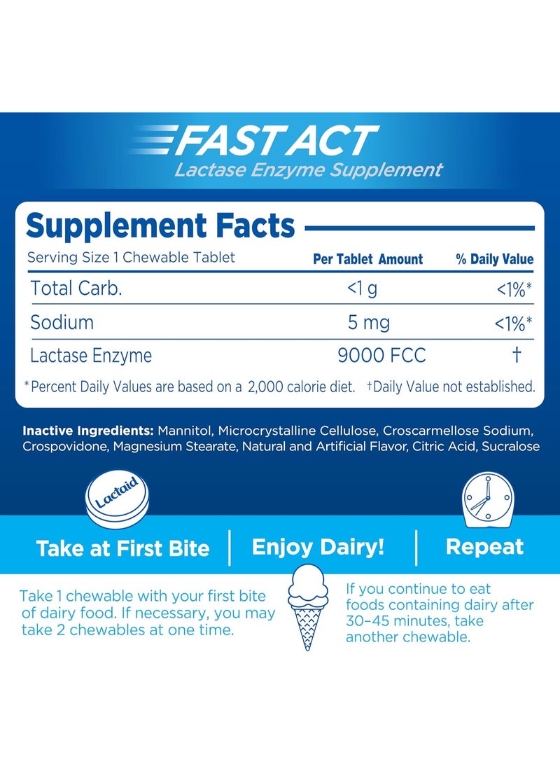 Lactaid Lactose Intolerance Relief Chewables On-The-Go, Vanilla Twist Flavor, 32 x 1 ct - Image 3