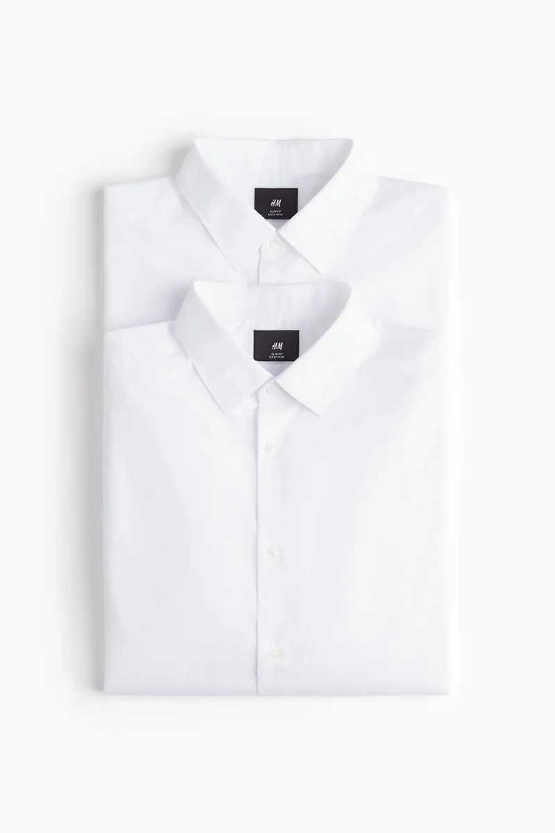 H&M 2-pack Slim Fit easy-iron shirt