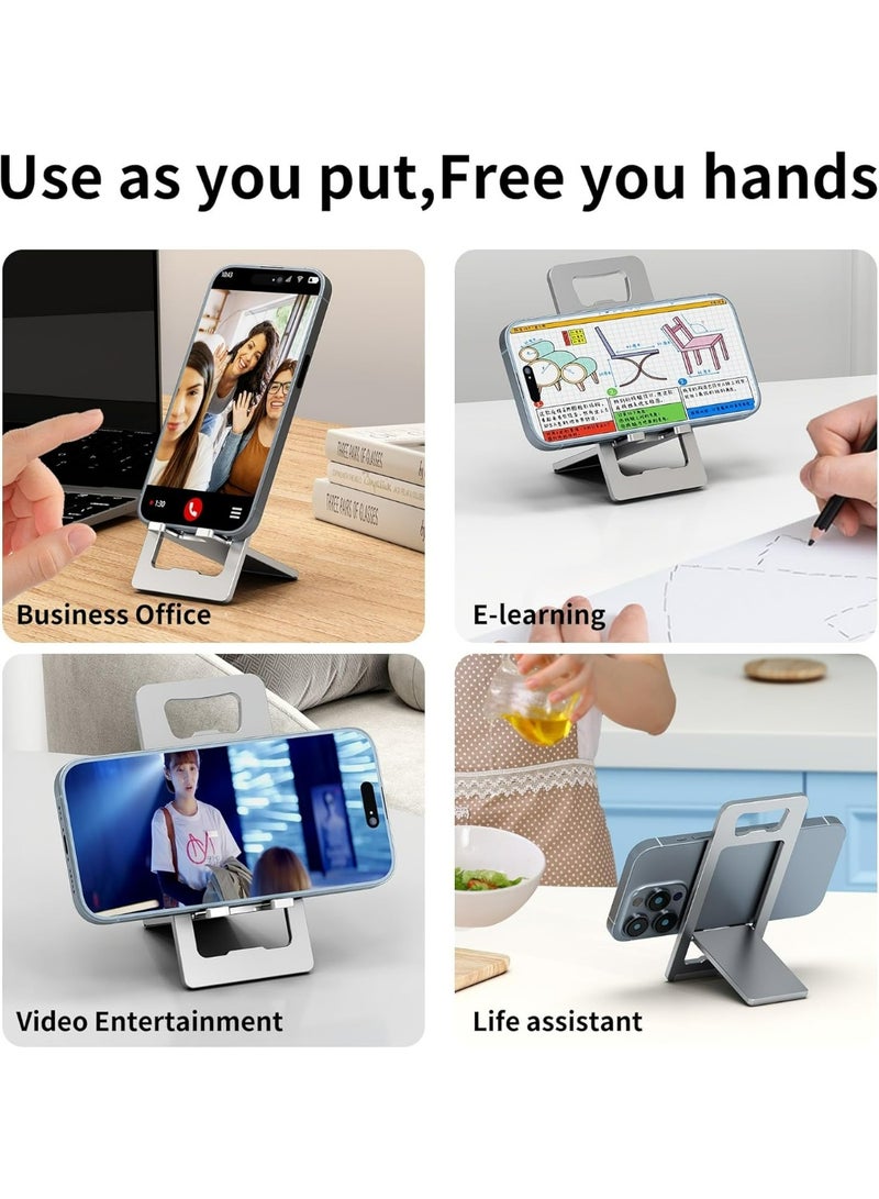 Portable Phone Stand for Desk, Aluminum Adjustable Cell Phone Holder, Foldable Travel Cellphone Dock Compatible with iPhone 15 14 13 Pro Max Mini, 12 11 XR 8 7 6 Plus SE - Image 5