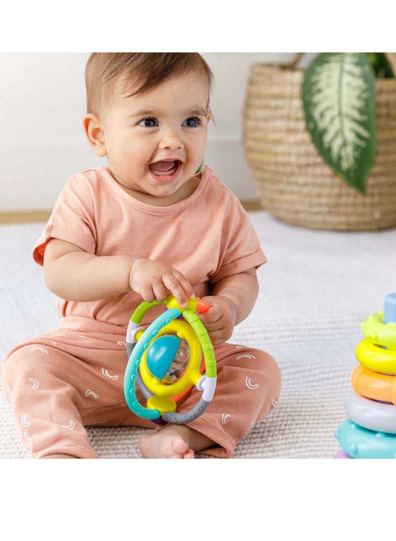 infantino صندوق الفرح مع جرس الصخور وحلقات الربط (مناسب من الولادة) - Image 4